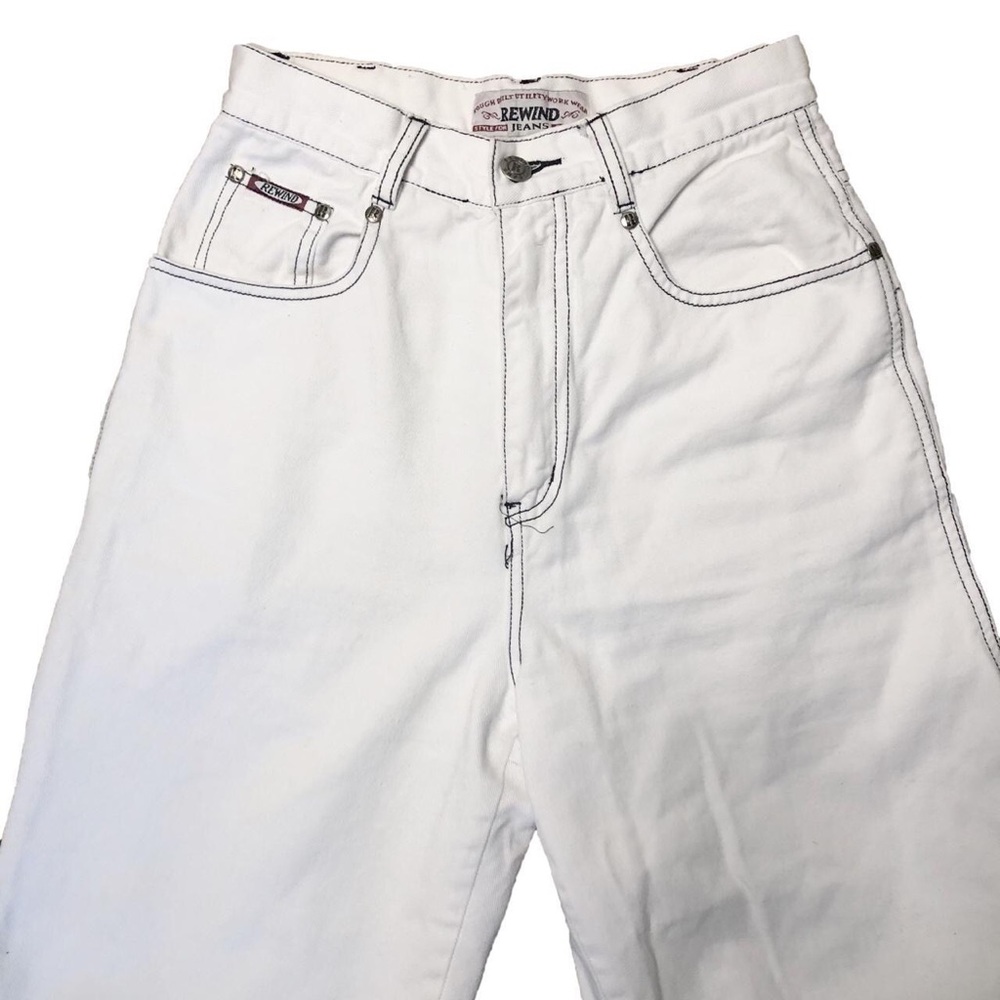 Rewind Women’s Crisp White 90’s Vintage High-Waisted Jeans